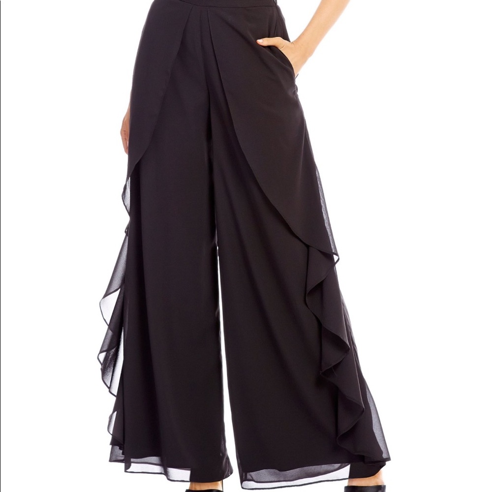 Belle Badgley Mischka Novelty Trim Ruffled Pants